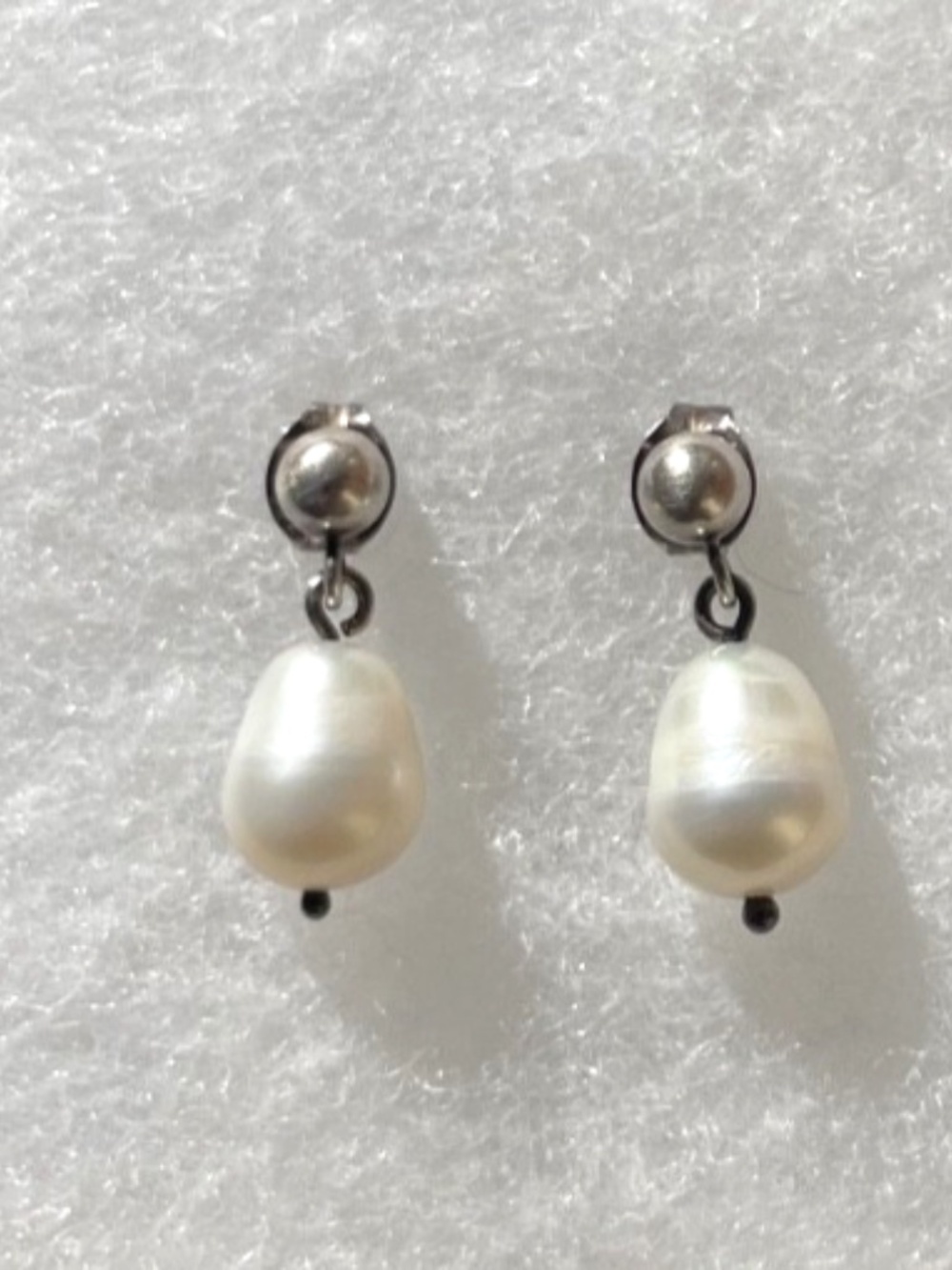 6mm Pearl Drop Sterling Silver Earrings